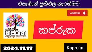 Kapruka 1088 2024.11.17 today DLB lottery Results ලොතරැයි ප්‍රතිඵල අංක|කප්රුක දිනුම්වාරය