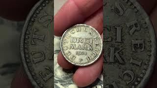 Drei Mark German Silver Coin-- Overly Excited Overview