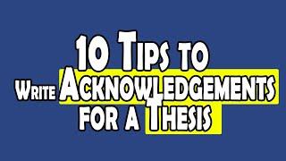 How To Write Acknowledgement For A Thesis