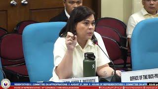 LIVE: VP Sara Duterte attends the House of Representatives hearing on proposed 2025 budget of OVP