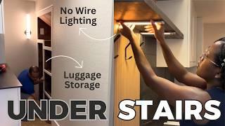 How We Fixed Our Under Stairs Luggage Problem | No Wire Lighting Solution