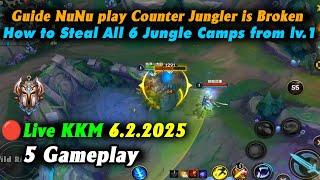 Wild Rift ChinaLive KKM - How to Steal All 6 Jungle Camps with Nunu from Lv.1 | 5 Gameplay 6.2.2025