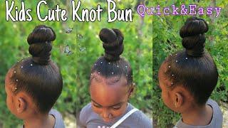 How to do : Top Knot Bun with cheap braiding hair | kids hairstyle 