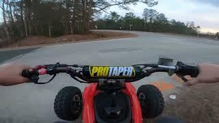 this is what you get when you slap a ported cr500 engine into a quad frame