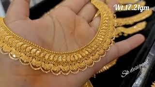 सोने के नेकलेस का डिज़ाइन वज़न के साथ | Gold necklace design || latest gold 22kt lightweight #viral