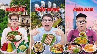 Thử Thách Đồ Ăn Theo Vùng Miền: Miền Bắc - Miền Trung - Miền Nam | Anh Bốn Mắt