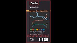 Mini Metro. Is this even possible. Berlin Challenge, 1,000 trips with only 1 train per line!