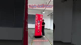 Next-Gen Triple-Fold Double-Sided LED Poster Screen | Plug-&-Play, Mobile-Controlled Display