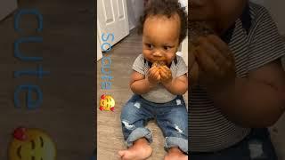 My sons first meatball! #babyreaction #viralshorts