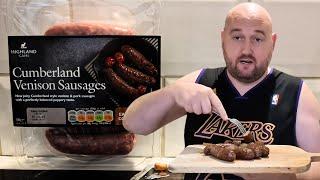 MAY CONTAIN BULLET FRAGMENTS !!! - My first try of VENISON SAUSAGES - Morrisons £3.00 - FOOD REVIEW