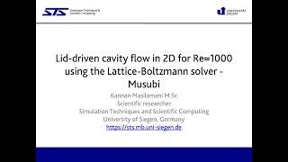 Lid-Driven cavity flow in 2D for Re=1000