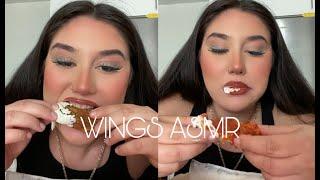 CHICKEN WINGS ASMR *NO TALKING EATING SOUNDS* | Natalie Noriega