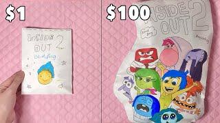 $1 VS $100 INSIDE OUT 2 BLIND BAG! ⭐️ | ASMR | tutorial | paper diy | applefrog