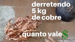 Derretendo cobre no forno caseiro vendendo um pouco de sucata e derretendo alumínio