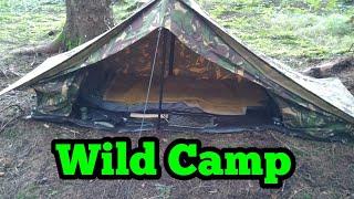 Wild Camp in Forest using Dutch Army Woodland Tent & Hike