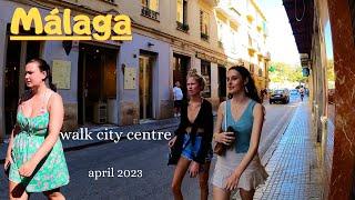 Malaga city centre - Street Carreteria. 4K Walk tour Spain. Costa del Sol