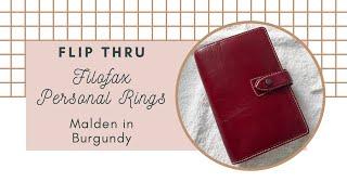 Filofax Personal Rings Malden Burgundy - Flip Thru