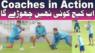 Pakistan Cricket Team Fielding and Catching Practice Session with Coaches