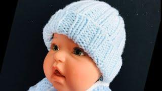 FAST AND EASY KNIT BABY HAT FOR 0-3M to 12M, HOW TO KNIT BEGINNER FRIENDLY, KNITTING FOR BABY