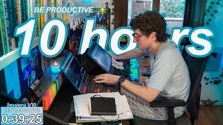 STUDY WITH ME LIVE | 10 HOURS  Harvard Alumnus, Chill Work With Me, Rain Sounds, Pomodoro Timer