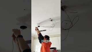 隔空如何在吊顶布线？换射灯DIY天花板走线方法，嵌燈改线。 KENDI #Shorts