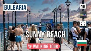 Bulgaria Sunny Beach Walk Summer 2024  Flower street, Promenade ‍️4К  Ambient Sounds