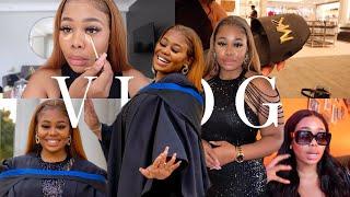 VLOG| Mommy I graduated..| missed flights, preps, shopping & grwm for grad | SOUTH AFRICAN YOUTUBER