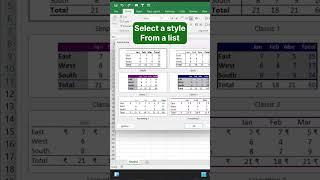 Autoformat Table in Excel‼️ #Excel #exceltips #exceltricks #GSHEET #msoffice #msword #accounting