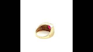 Natural Ruby Ring 10K Solid Gold Gemstone Ring Men's Ring Cocktail Ring Solitaire Ring Statement