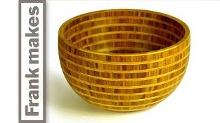 Segmented Wood Turned Bamboo Bowl