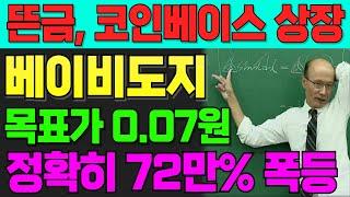 [베이비도지] 코인베이스 상장후, 72만% 폭등!!