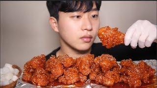 그냥 최고..BBQ시크릿양념닭다리치킨 2마리입니다 리얼사운드 먹방ㆍASMR Korean Sweet Chicken Eating Sounds