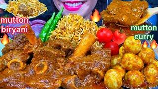 ASMR SPICY MUTTON BIRYANI, MUTTON CURRY, EGG CURRY, CHILI MUKBANG MASSIVE Eating Sounds