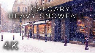 【4K】Calgary Heavy Snow Fall | Canada Winter Snow Walk | #snowstorm #snowfall #calgary #alberta