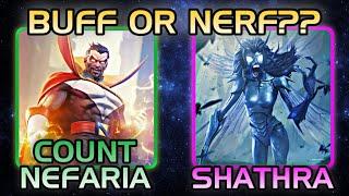 BALANCE UPDATE: Count Nefaria & Shathra | BUFF OR NERF? | MY OPINION | MCOC