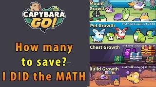 Capybara GO! Events Guide: Exactly how many resources do you need?