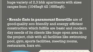 Paramount Floraville (9910002540) Resale Price Noida Sector 137, Ready to Move Flats