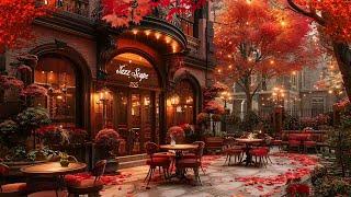 Elegant Autumn Jazz in an Outdoor Cafe  Gentle Jazz Piano Music for Peaceful Study, Relax, Work