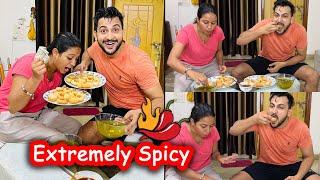 Spicy Gol Gappa Challenge Brother Vs Sister | Vinay Thakur Vlogs