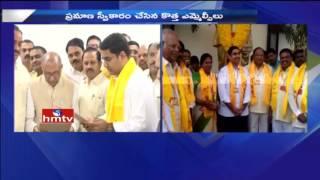 TDP Leader Nara Lokesh Takes Oath as MLC in Presence of Balakrishna | Pays Tribute To NTR | HMTV