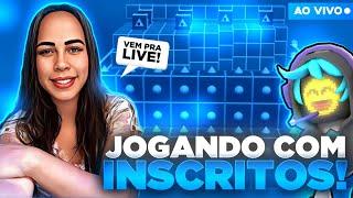 🟤​​STUMBLE GUYS AO VIVO​🟤BLOCK DASH LENDÁRIO​​JOGANDO COM INSCRITOS​​CARINE JOGA​​