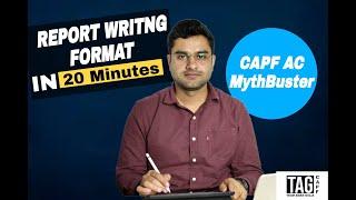 CAPF AC REPORT WRITING FORMAT | MYTH BUSTER