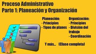 Proceso Administrativo parte 1: Planeación y organización.