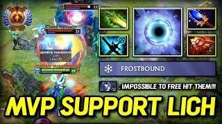 100% MVP HARD SUPPORT Lich Aghs Scepter + Ethereal Blade Build Even Drow Ranger Can't Free Shot DOTA