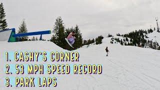 7 YEAR OLD GOES 53 MPH HAS FIRST LAPS AT CASHY'S CORNER AND FULL RUN IN TERRAIN PARK