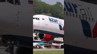 Красивый взлёт Boeing 767-300ER AZUR air из Сочи с 336 пассажирами на борту 