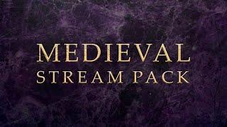 Medieval Fantasy Theme Stream Overlay Package - Purple Royal Gold Stream Pack