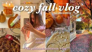 FALL VLOG  baking, decorating for autumn, shopping & family dinner!