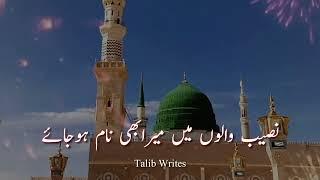 Naseeb walu main mera bhi naam ho jaye |Tahir Qadri Naat |Whatsapp Status |Naat Status |Talib Writes