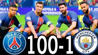 FIFA 25- MESSI RONALDO NEYMAR & MBAPPE | ALL STARS | PSG 100-0 MANCHESTER CITY #fc25